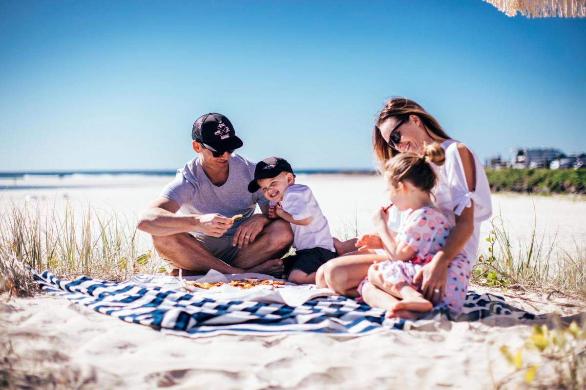 Family picnic on Currumbin Beach