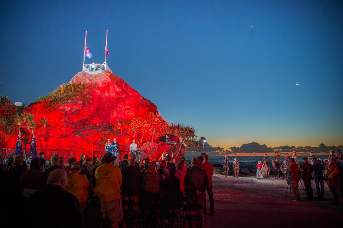 Anzac Day Dawn Service at Currumbin Elephant Rock (image supplied)