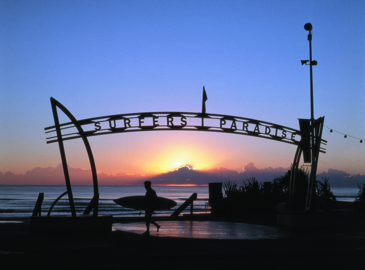 Surfers Paradise at the steps down to the beach at dawn (Image: © 2020 Destination Gold Coast)