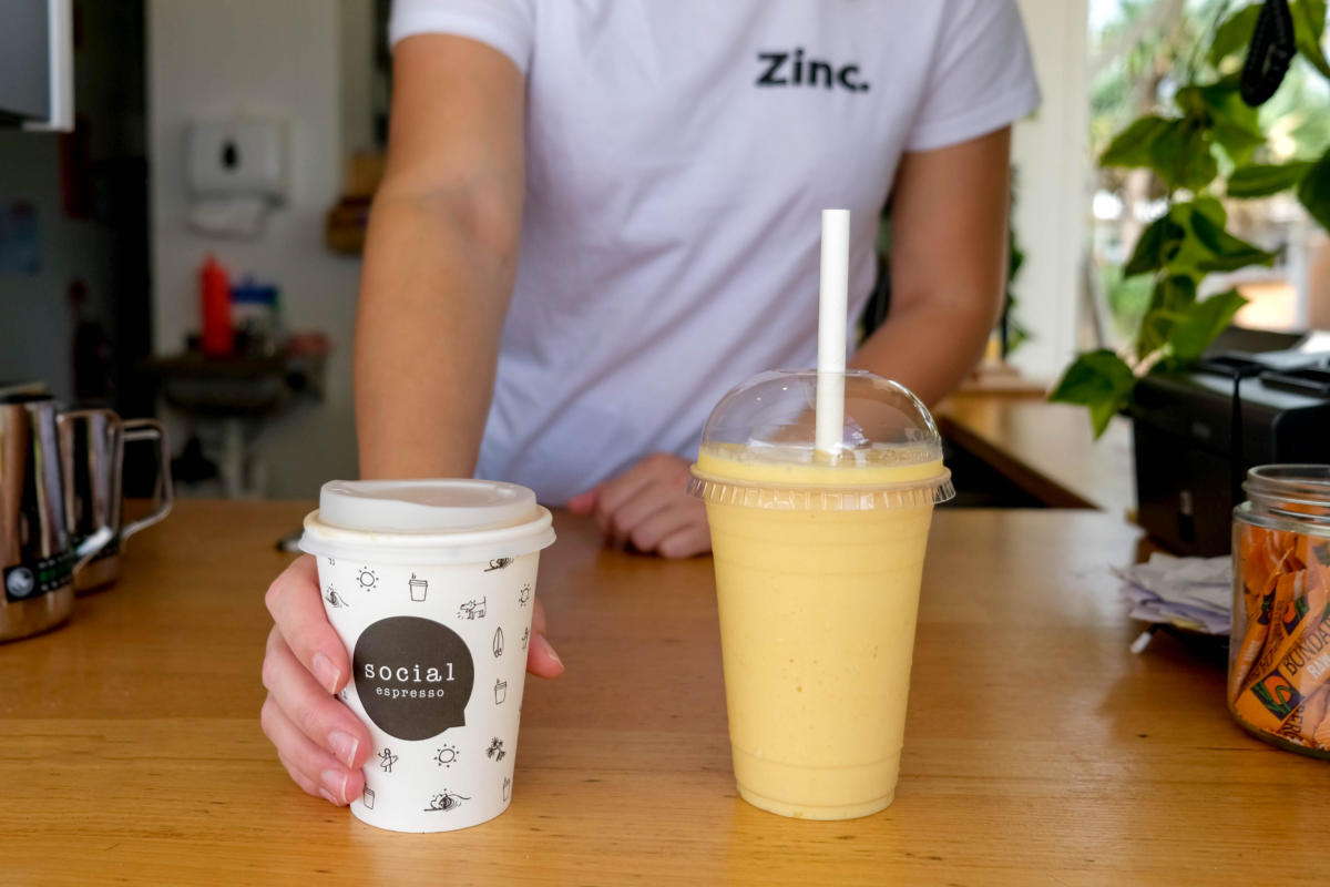 Zinc Takeaway Coffee & Mango Smoothie (Image: © 2021 Inside Gold Coast)