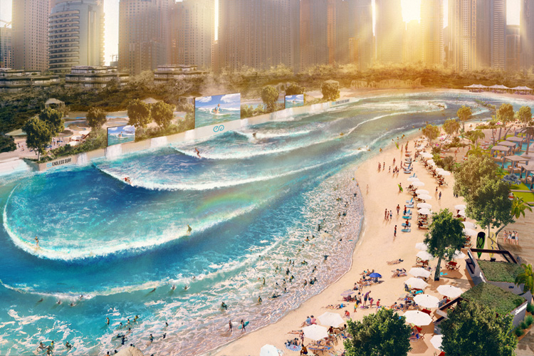 Artist Impression of what the Endless Surf Wave Lagoon could look like in Paris (image supplied)