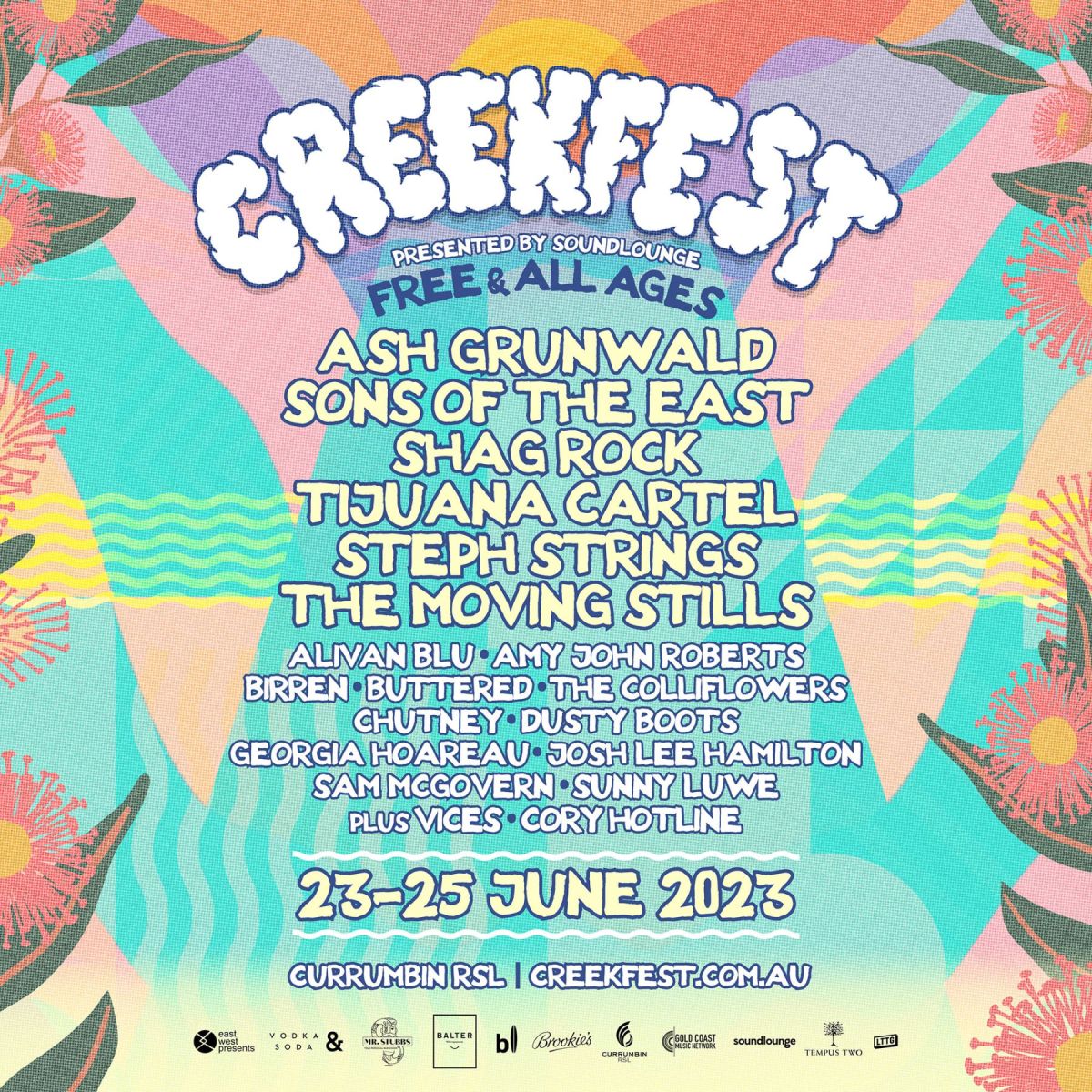 Creekfest line up 2023 (image supplied)