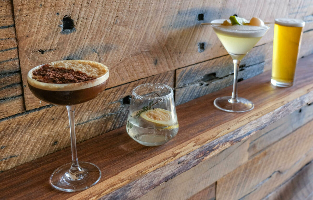 Espresso Martini, The Spec, Paradise Martini and Stone & Wood Pacific Ale (L-R) (Image: © 2021 Inside Gold Coast)