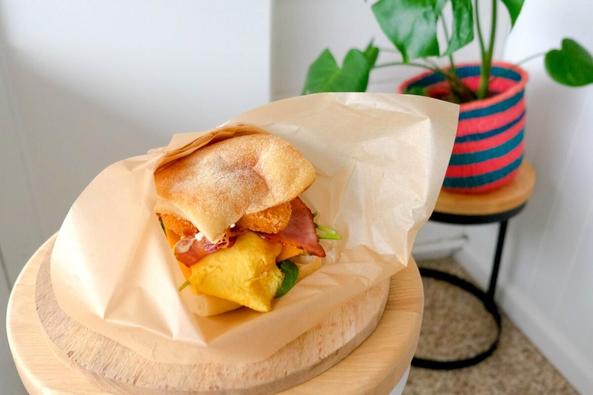 Breaky Sanga with bacon, Scott's Luncheonette & Bar (Image: © 2021 Inside Gold Coast)