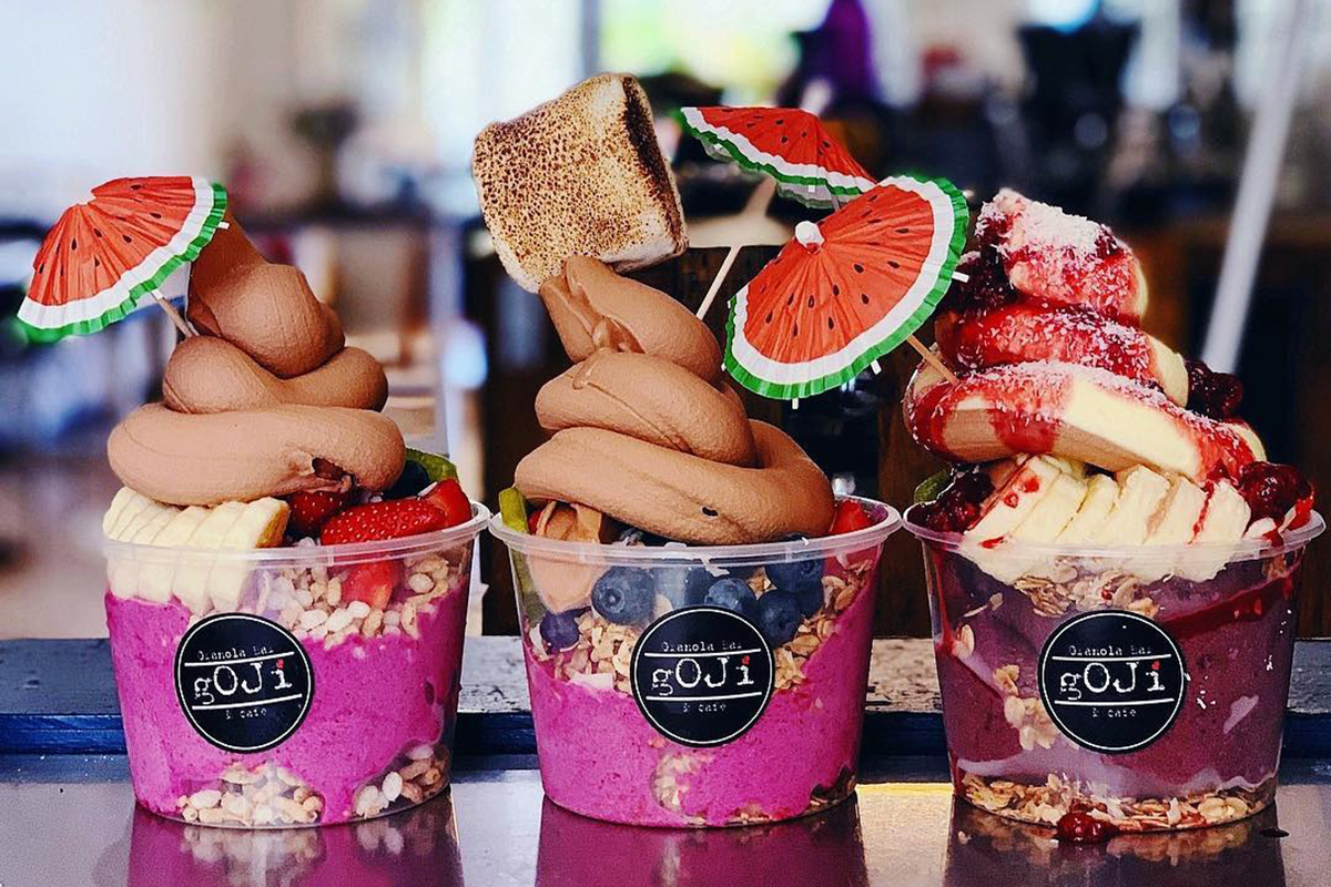 Acai Bowls with Coco Whip from Goji Granola Bar & Cafe (image supplied)