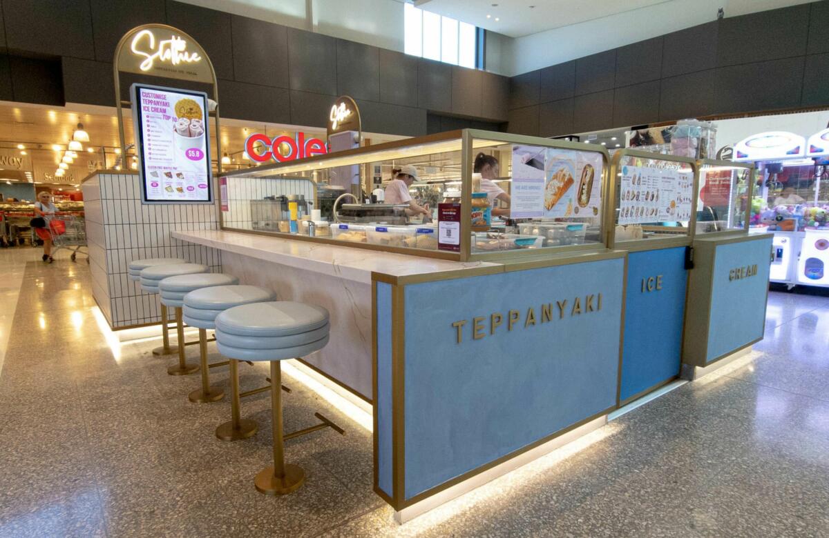 Slothie Teppanyaki Ice Cream Kiosk at Westfield Helensvale (Image: © 2022 Inside Gold Coast)