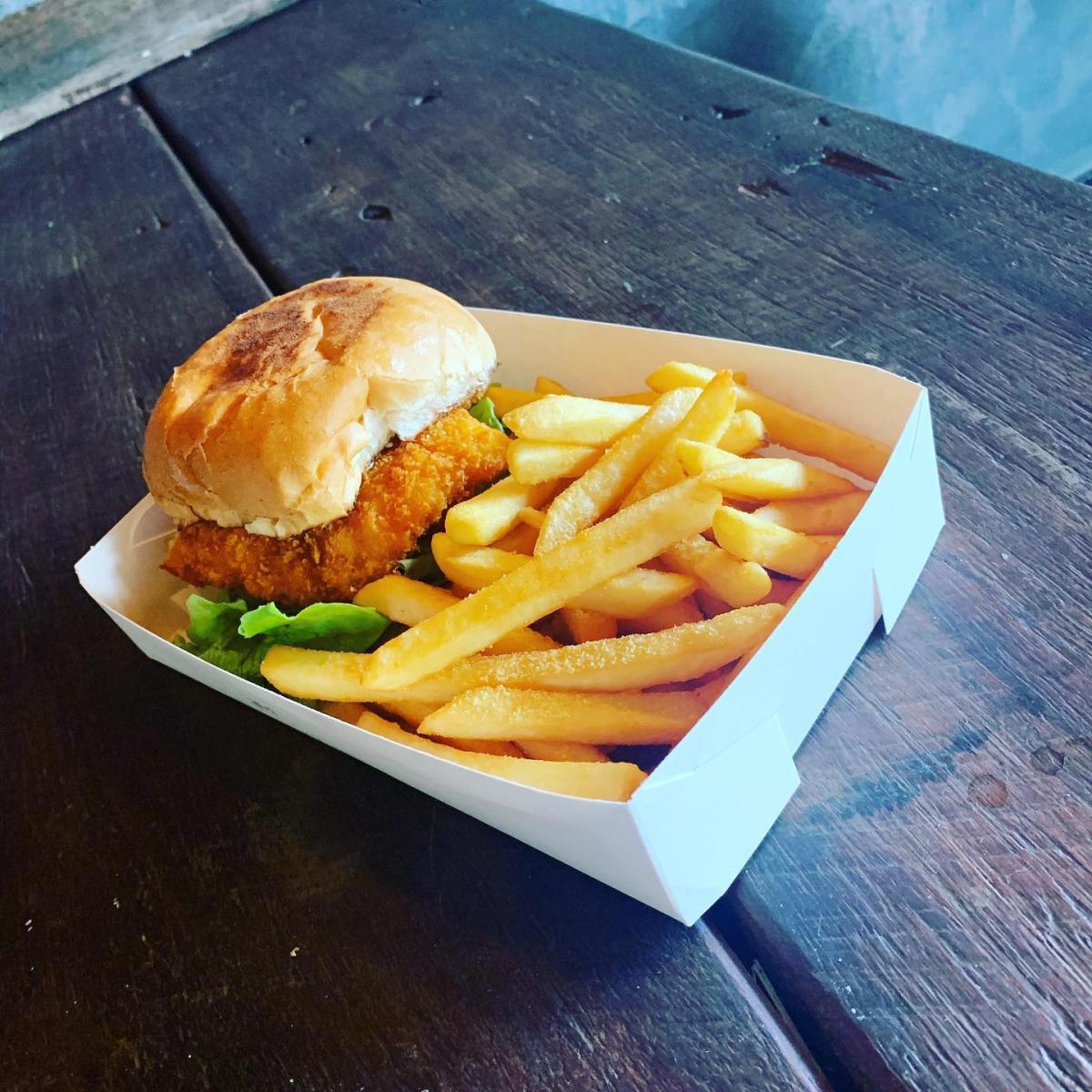 Fish Burger and Chips, Two Wise Fish, Mermaid Waters (image supplied)