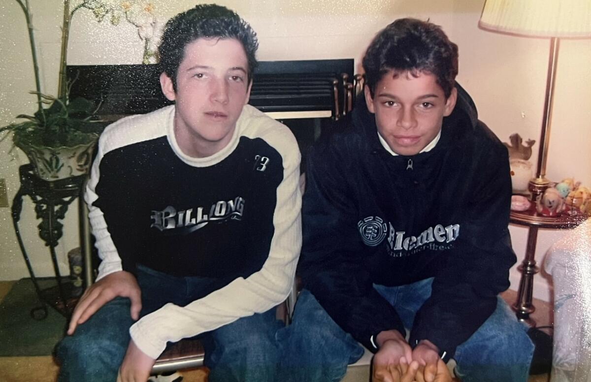 TJ Cianci and Jarrod Kyle when they were younger (image supplied)