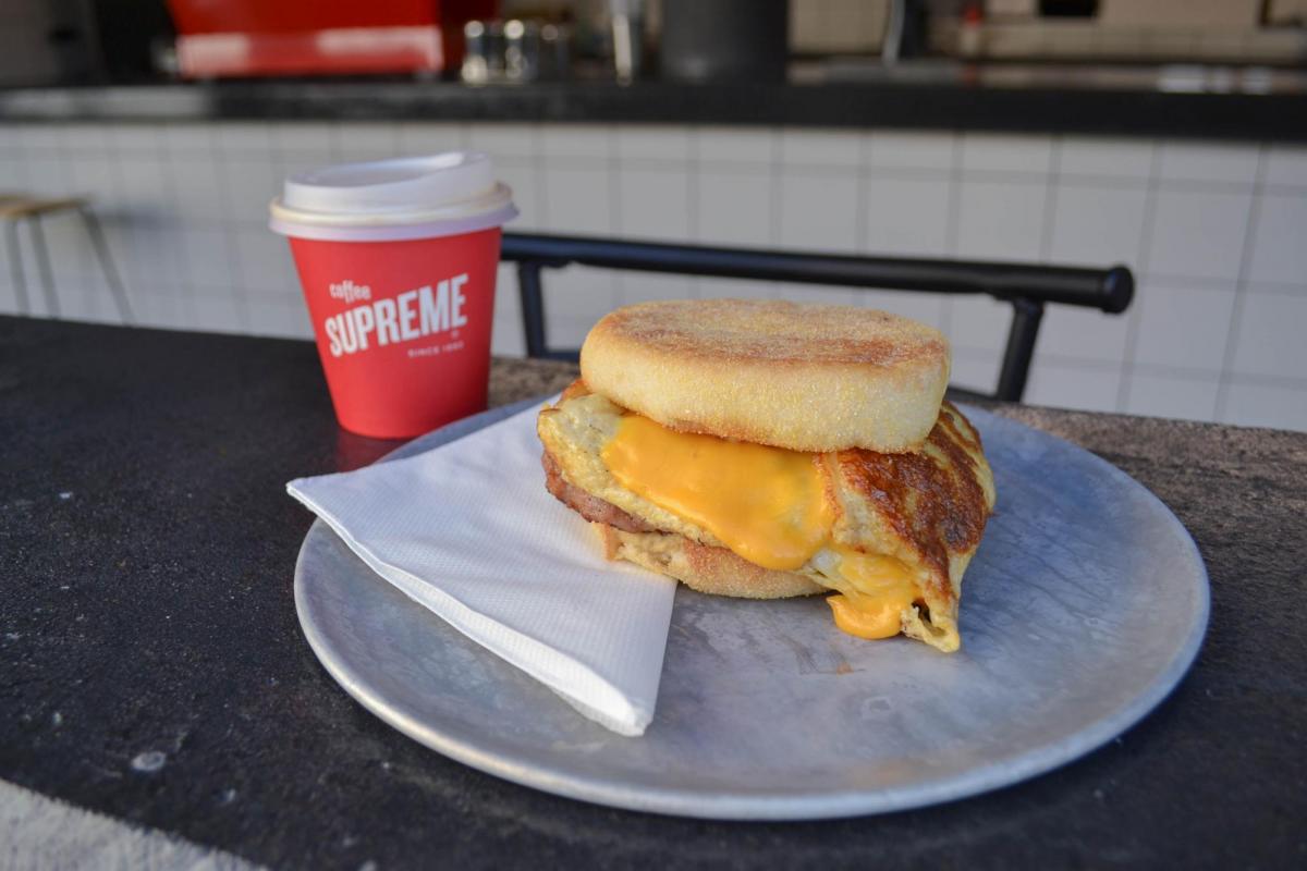 Sausage Egg Cheese Sandwich & Coffee Supreme, MC's Sandwich House (Image: © 2022 Inside Gold Coast)