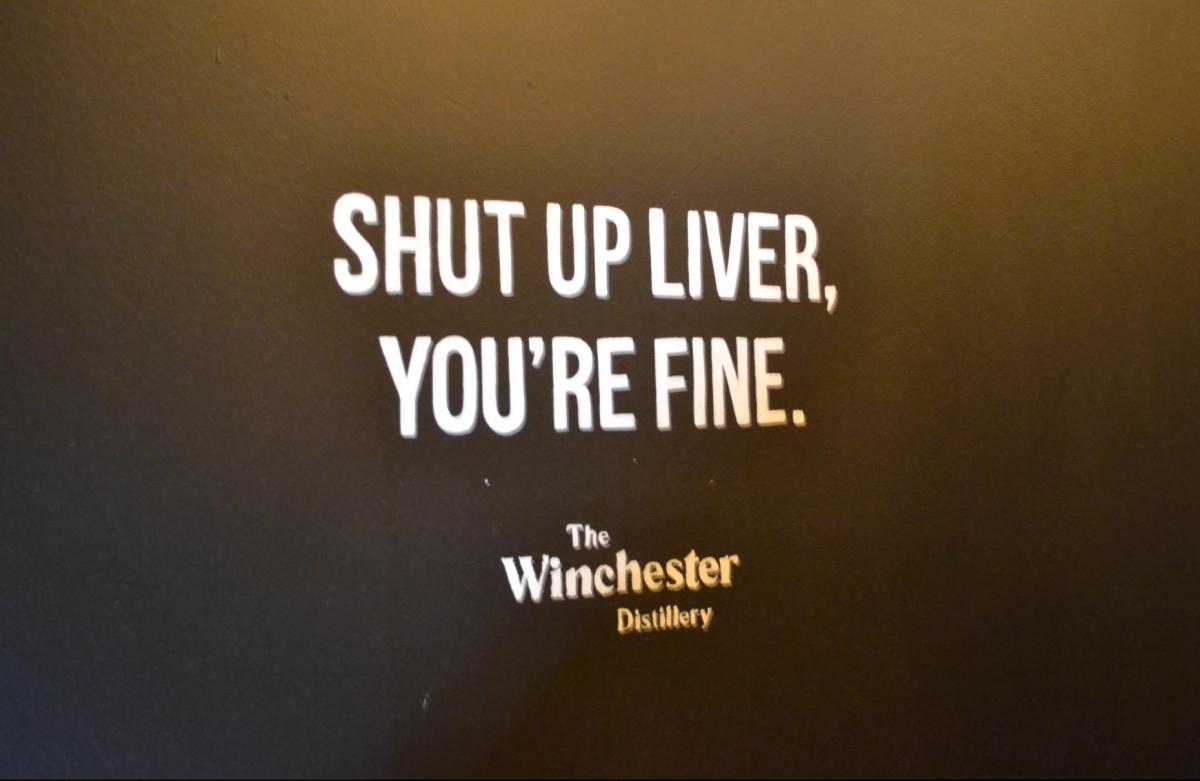 Quirky quotes in the tasting room at The Winchester Distillery (Image: © 2022 Inside Gold Coast)