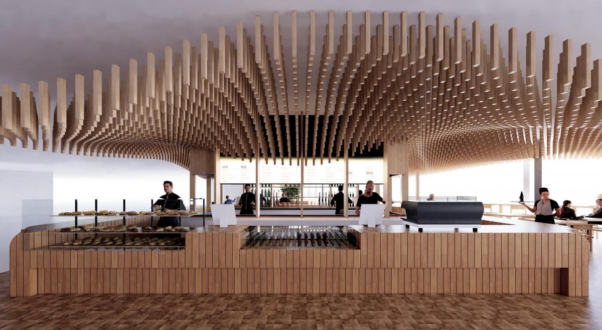 Artist impression of Wollumbin bar and cafe, Gold Coast Airport (image supplied)