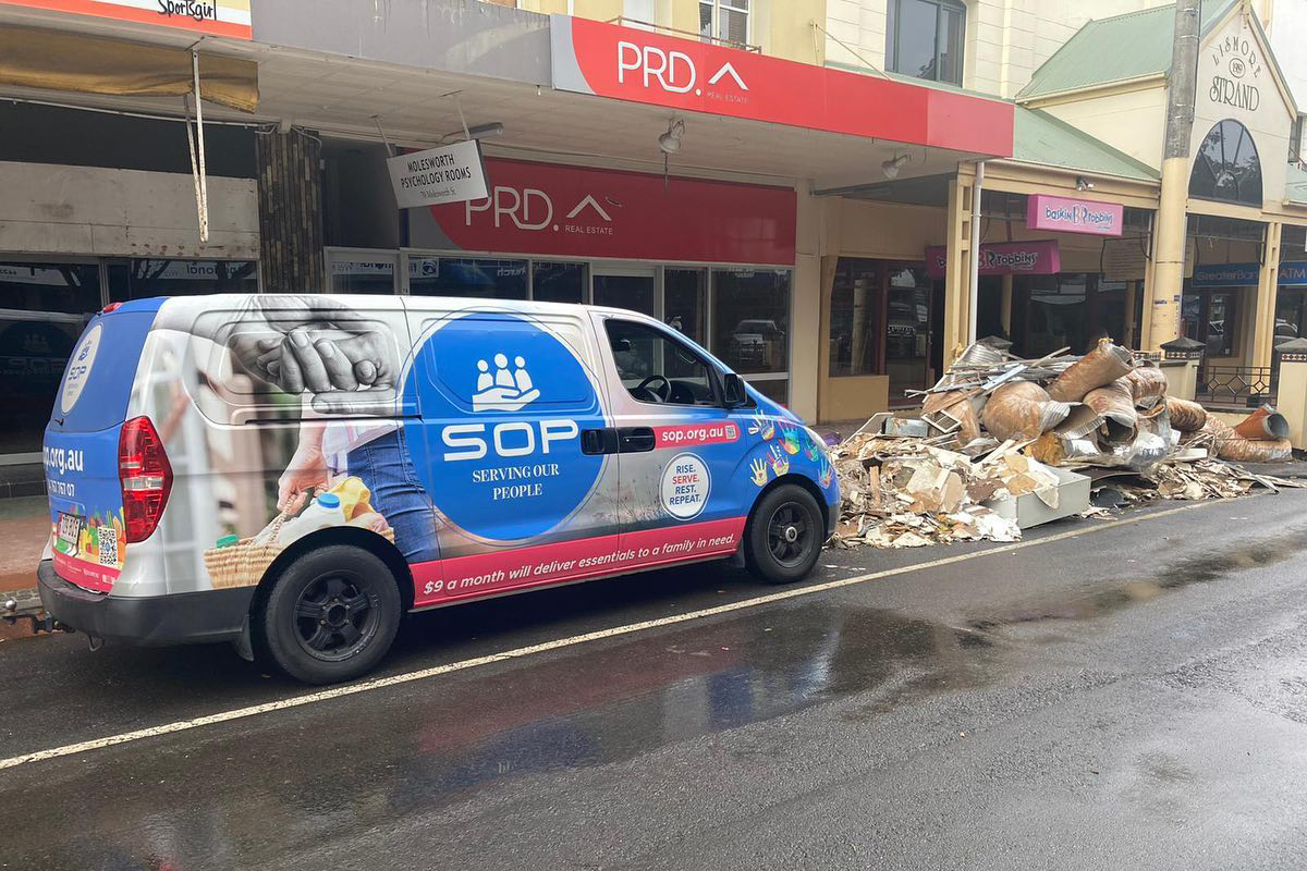 Serving Our People van, Lismore flood recovery (image supplied)