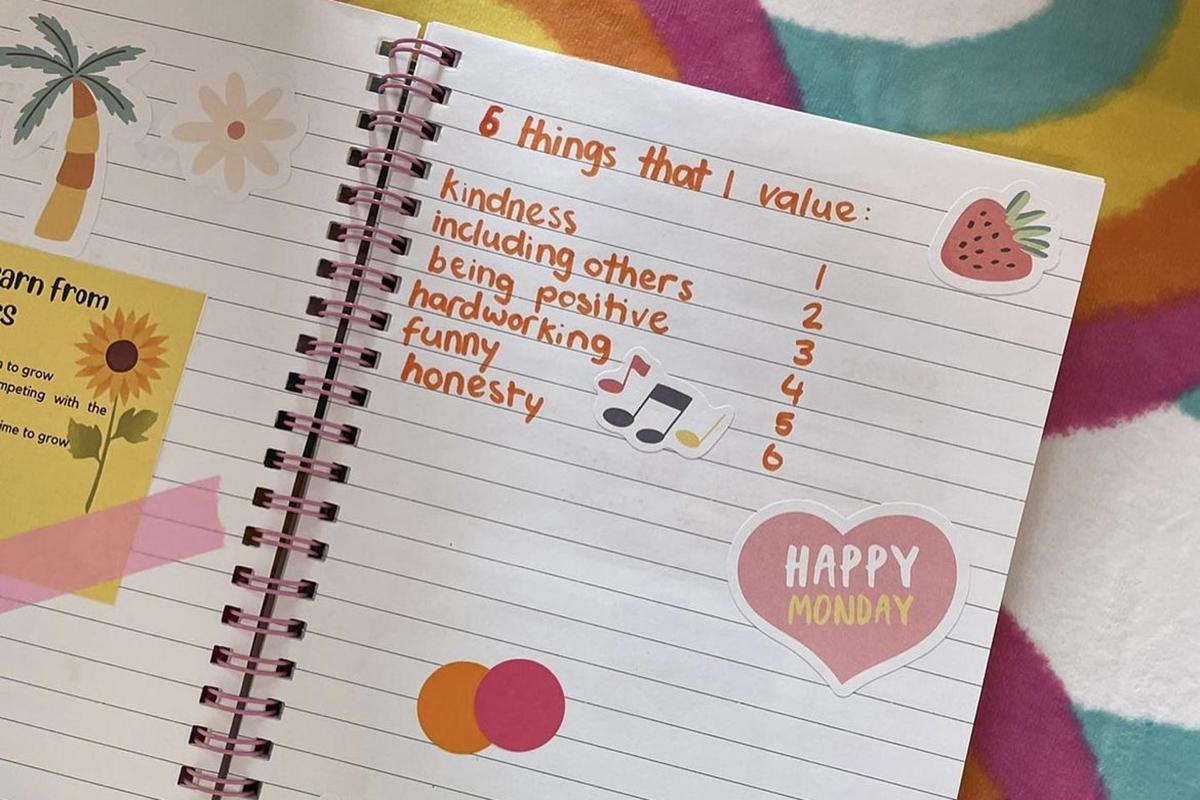 Student's Journal from our Being and Loving You Workshop (image supplied)