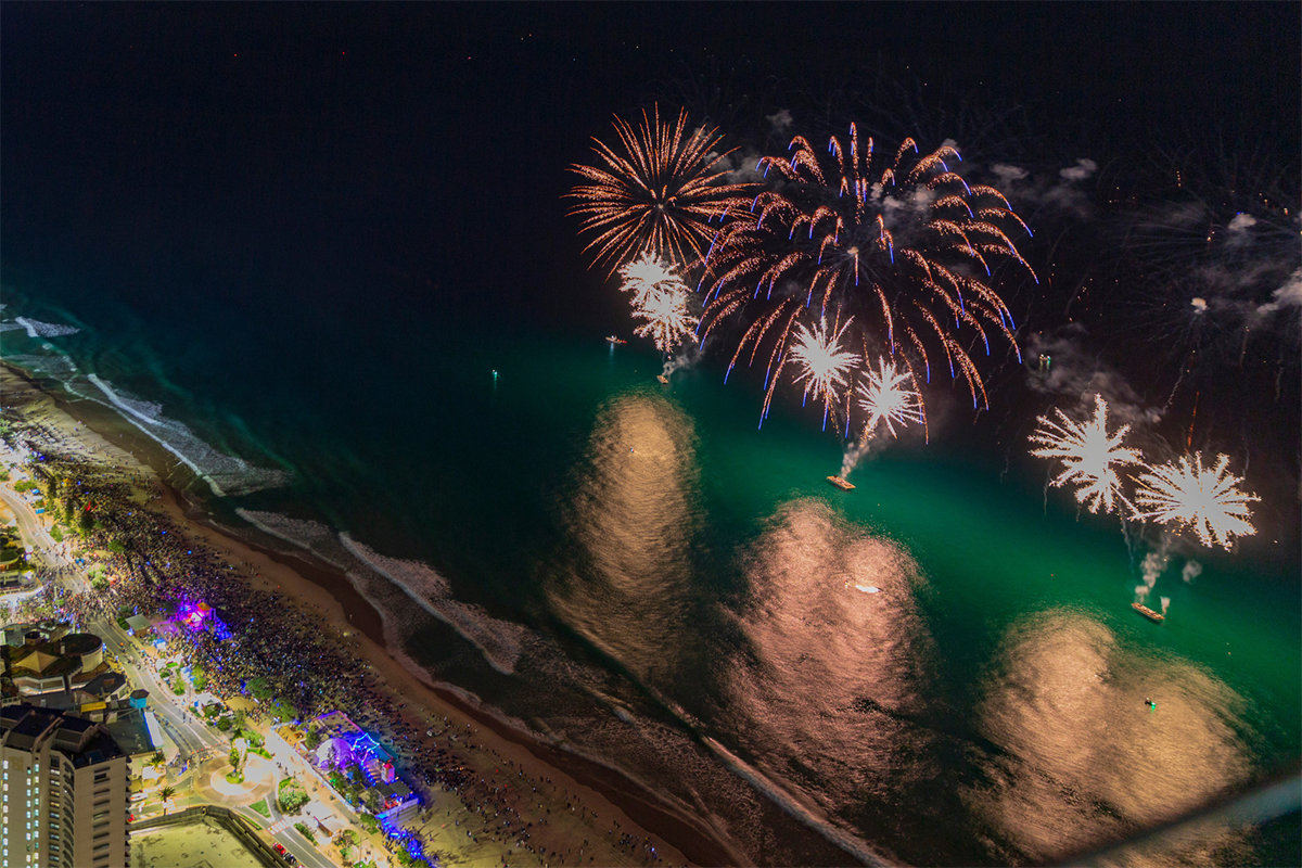 New Year's Eve fireworks at SkyPoint, Surfers Paradise (image supplied)