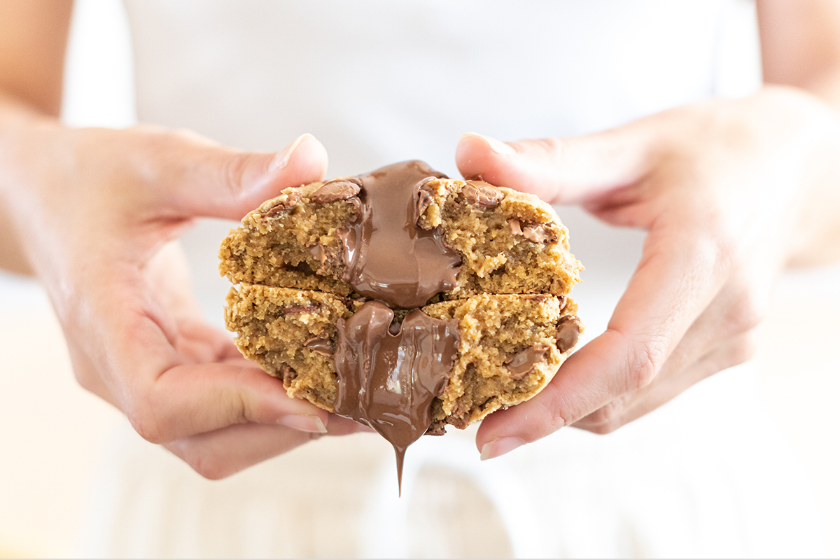Nutella filled cookie with Belgian milk chocolate chunks, Gold Coast Cookies (image supplied)