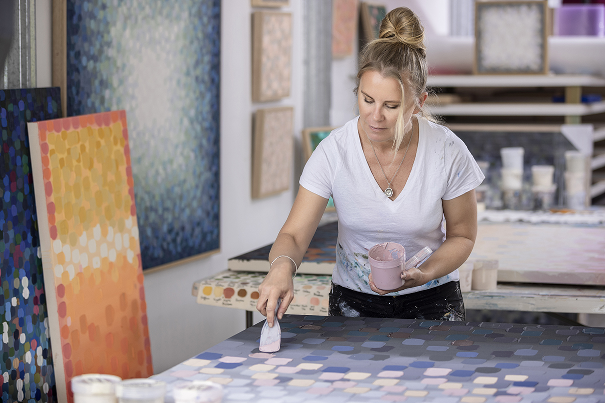 Tania Blanchard working in her studio, Remco Photography