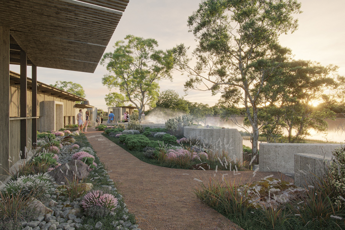 Cunnamulla Hot Springs render, set to open in June 2023 (image supplied)