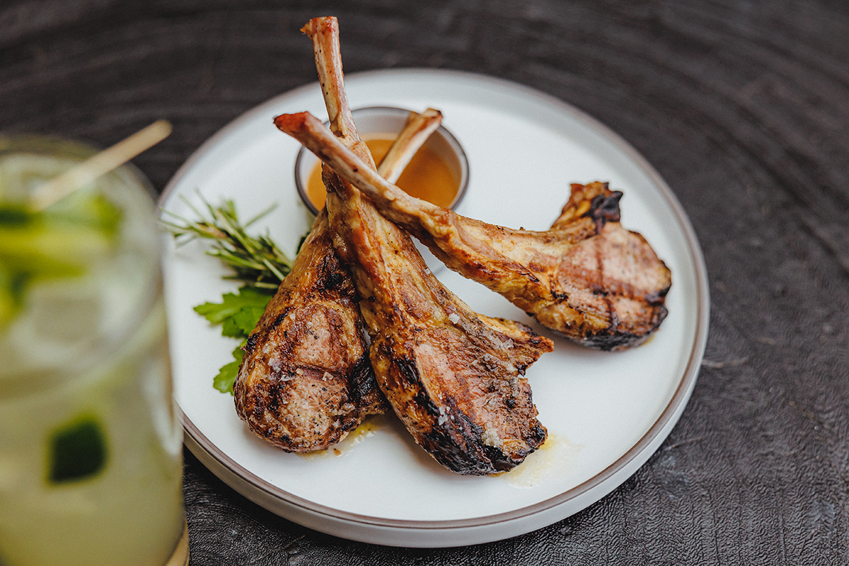Lamb chops with a CC whiskey gravy, Garden Kitchen & Bar (image supplied)