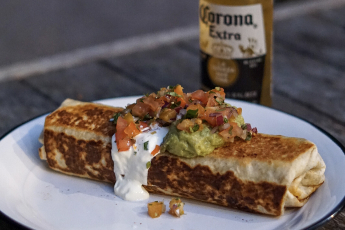 Burrito & beer at Panchos Mexican, Mudgeeraba (image supplied)