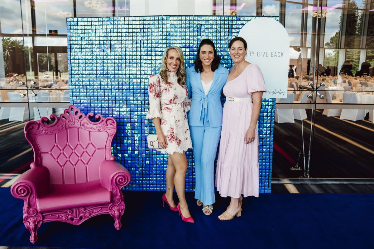 L-R: Emily-Jade O'Keefe, Giaan Rooney & Carly Fradgley at a Baby Give Back Event (Image supplied