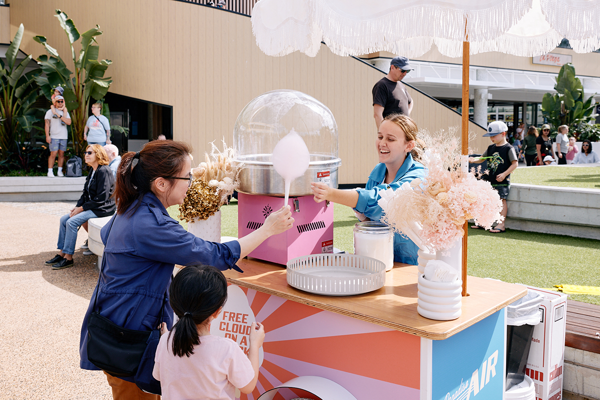 Free fairy floss at Paradise Centre, Surfers Paradise (image supplied)