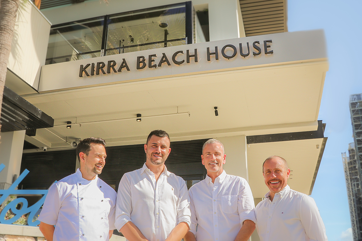 Drew Wilson, Ash Graetz, Dave Galvin, Adam Keane at Kirra Beach House (image supplied)