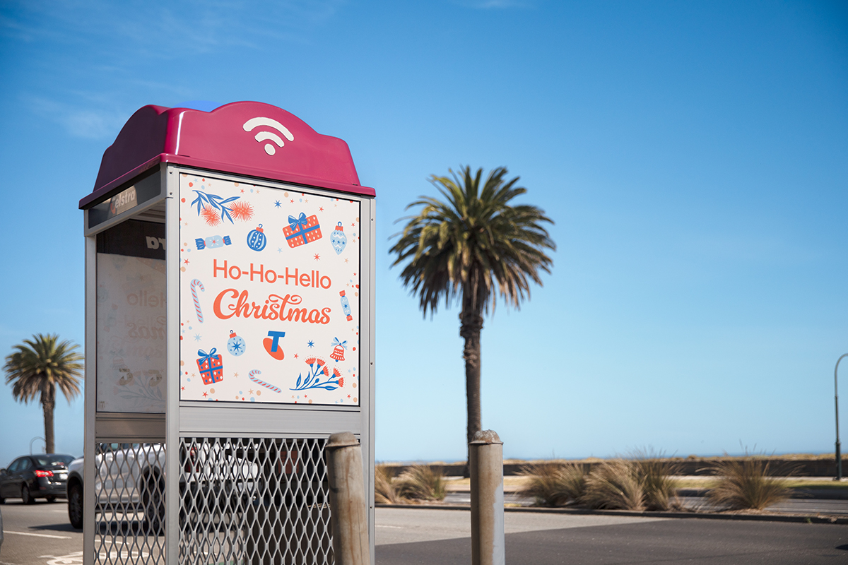 Festive Telstra Phone Boxes, Free Calls to Santa until Christmas Eve (image supplied)