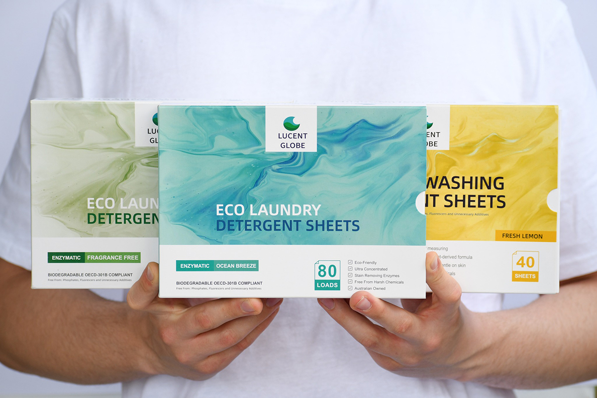 Lucent Globe Eco Laundry Detergent Sheets (image supplied)