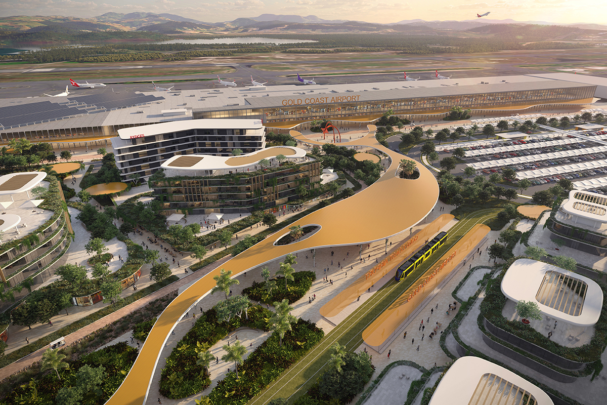 Gold Coast Airport Master Plan Aerial Plaza (image supplied)
