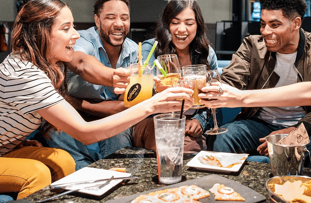 Topgolf Mocktails come in a flashing golf bag mug (image supplied)