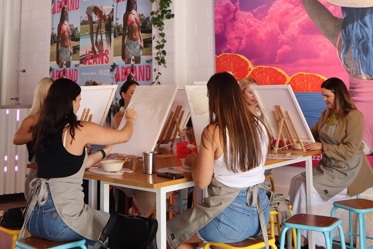 Mesi Studio Textured Art Workshop at Hard Fizz Headquarters (image supplied)