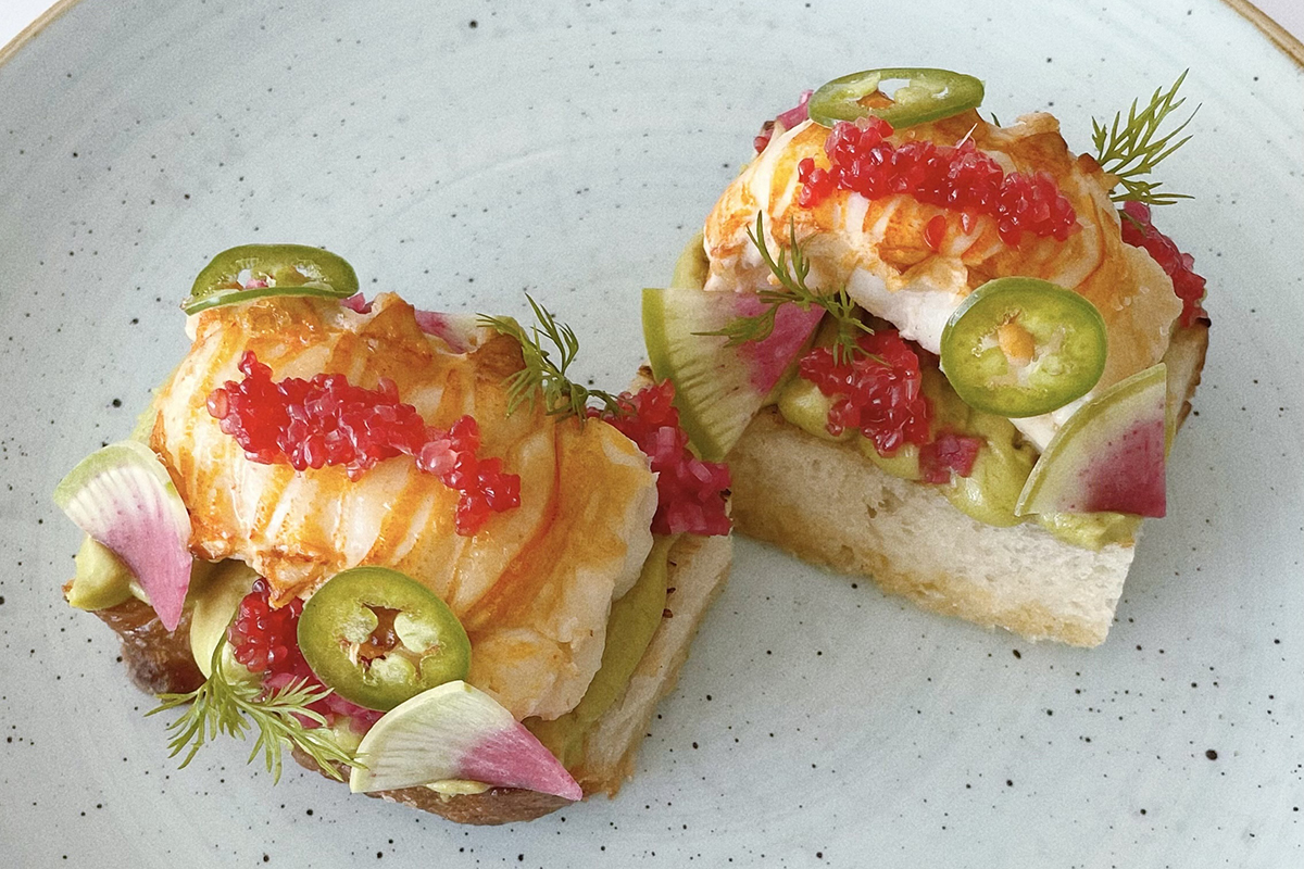 Signature bug on focaccia, Cooly Breeze Restaurant and Bar, Coolangatta (image supplied)