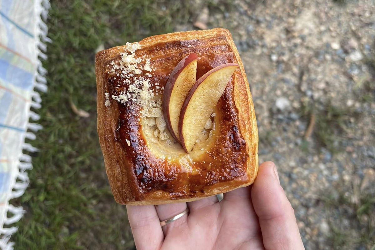 Custard Danish with seasonal fruit, Burnt Croissants (image supplied)