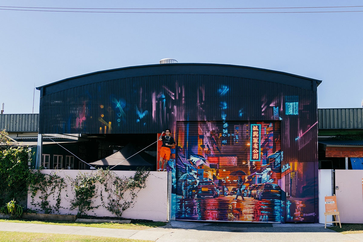 Mural being painted at Surface Festival (image supplied)
