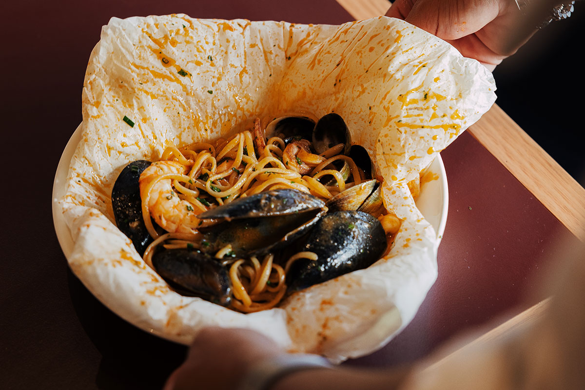Linguine di Mare al Cartoccio, Bar Monte, Miami (Image: © 2025 Inside Gold Coast)