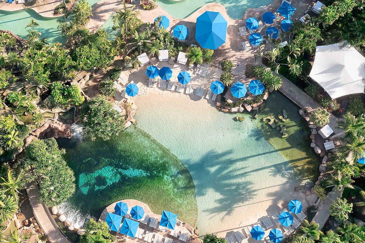 Aerial view of the lagoon pool at JW Marriott Gold Coast Resort & Spa (image supplied)