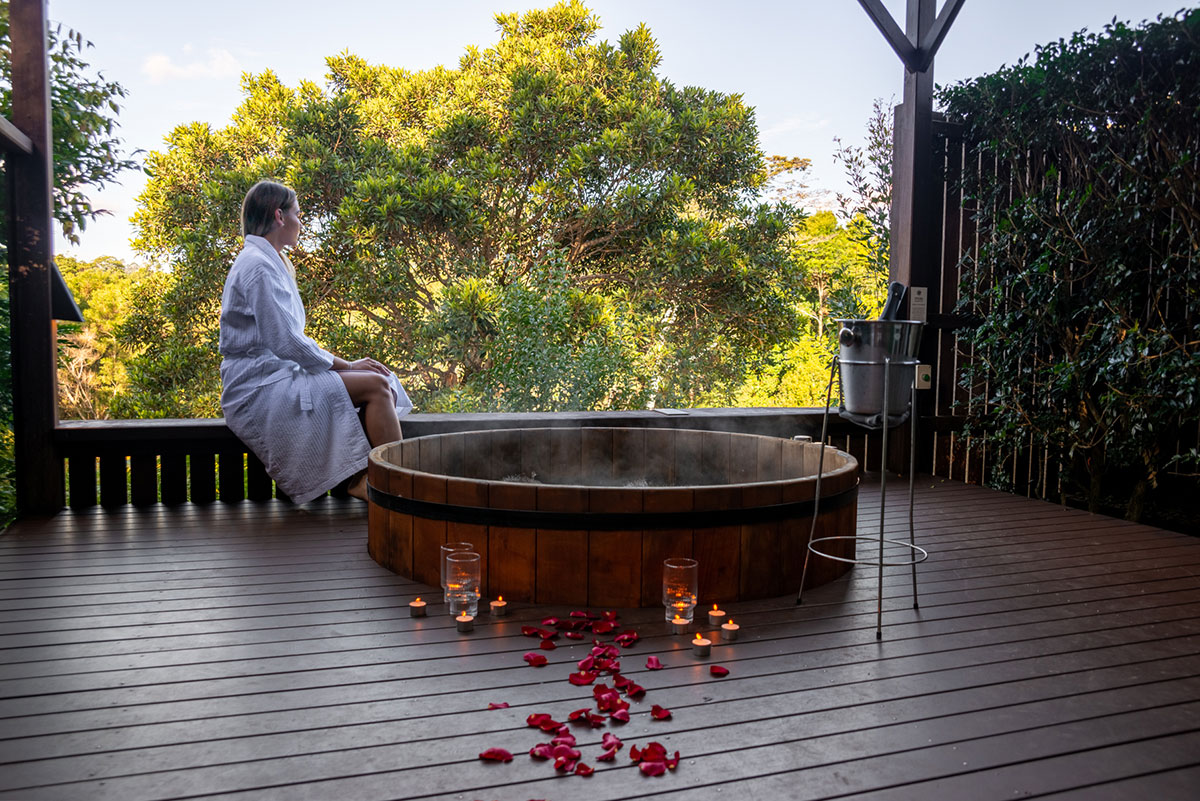 Hot tub at Spicers Tamarind Retreat, Maleny, Qld (image supplied)