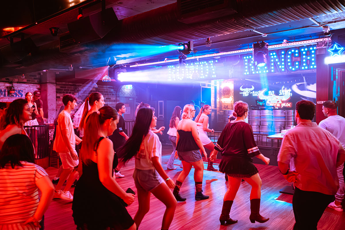 Line dancing, Rowdy Ranch Steakhouse (image supplied)