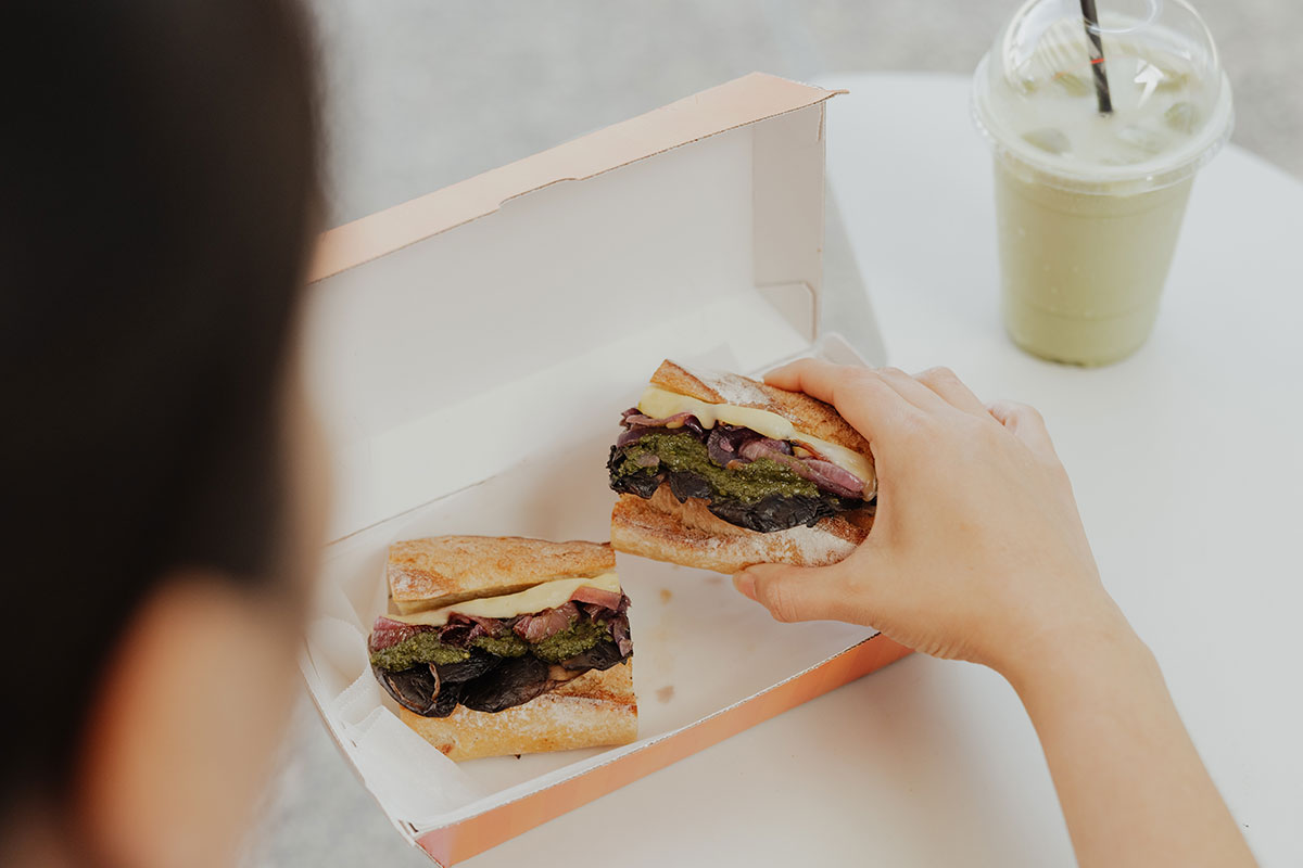 Pesto Mushroom Melt, Hicksy's Cafe (image by Umami Studios)