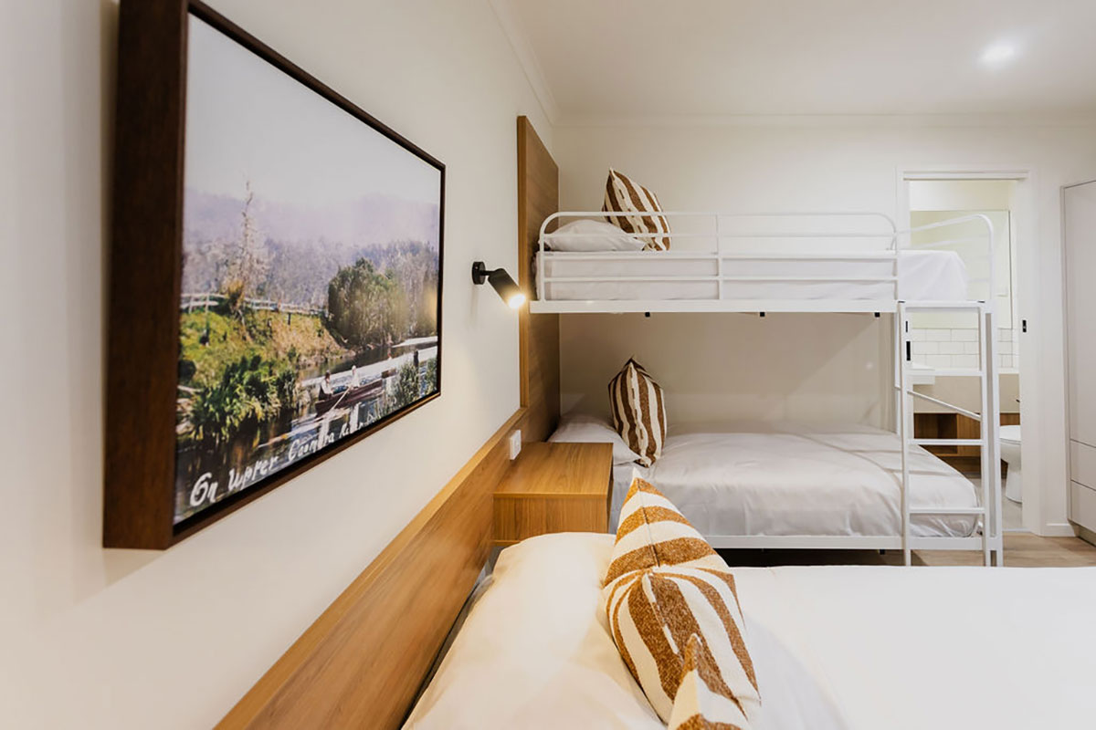 Family cabin at Coomera Lodge Hotel, Oxenford (image supplied)