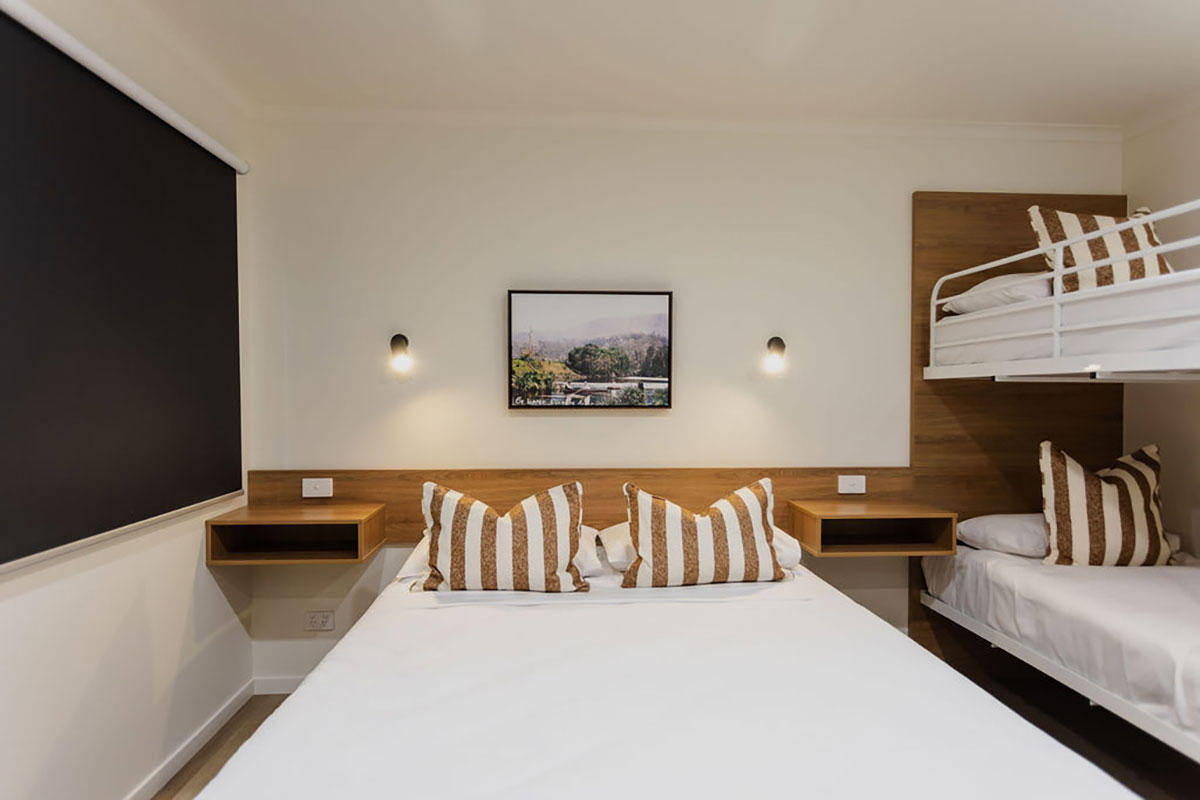 Family cabin at Coomera Lodge Hotel, Oxenford (image supplied)